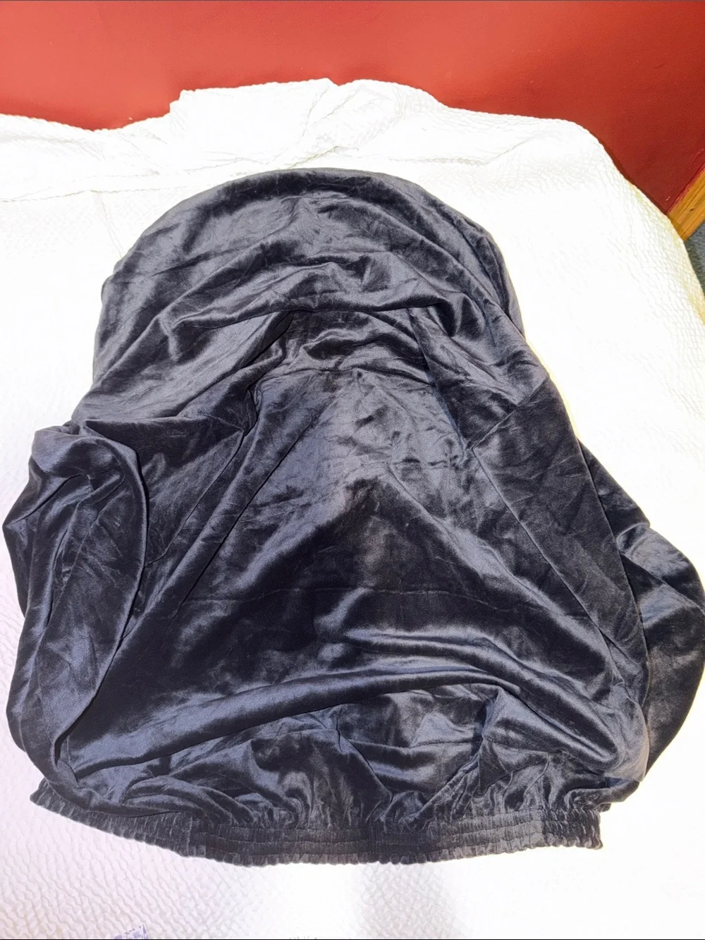 Velvet stretch chair cover